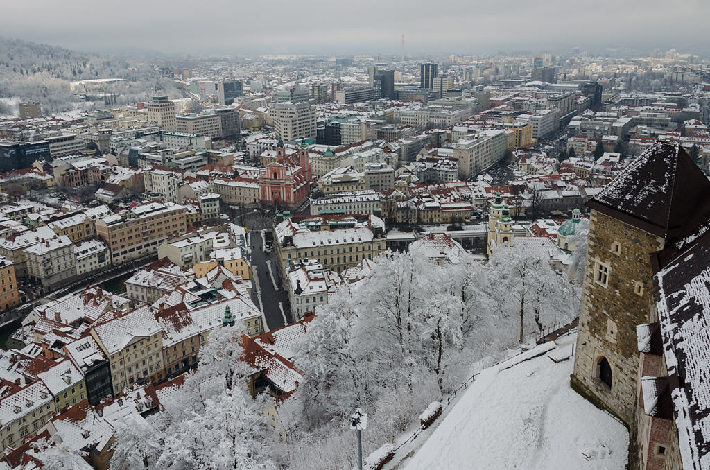 Blick auf Tromostovje