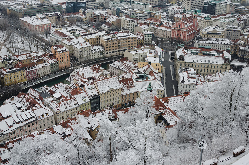 Blick auf Tromostovje