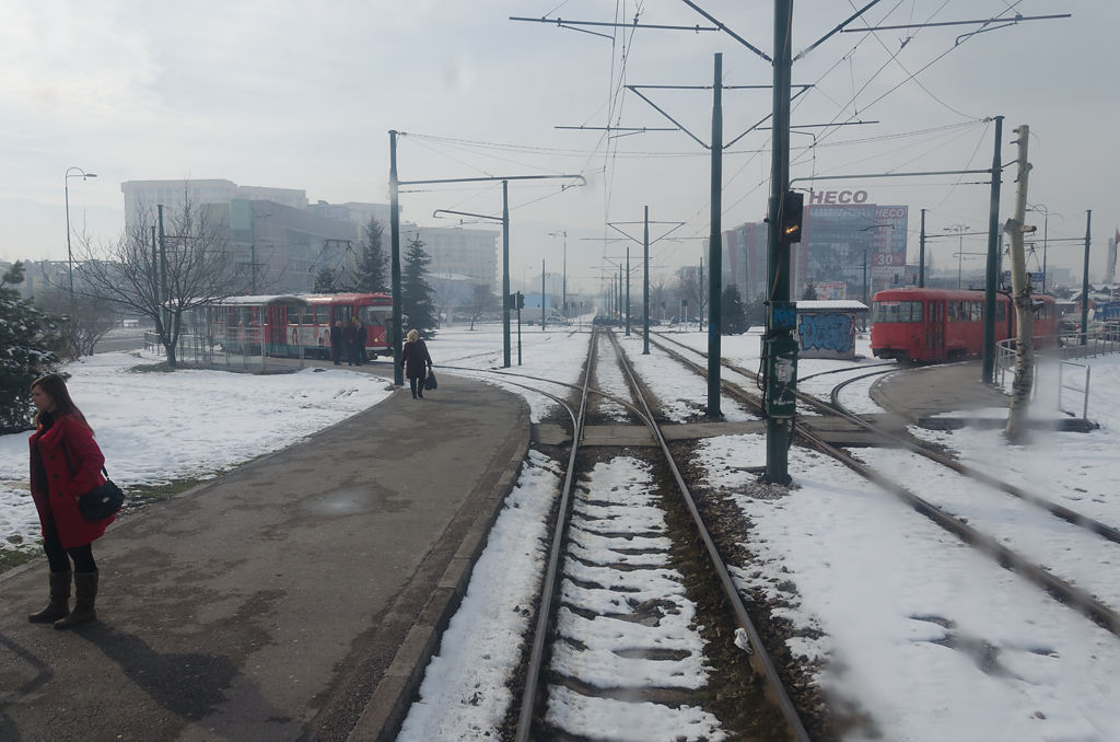 Blick zurück während der Tramwayfahrt